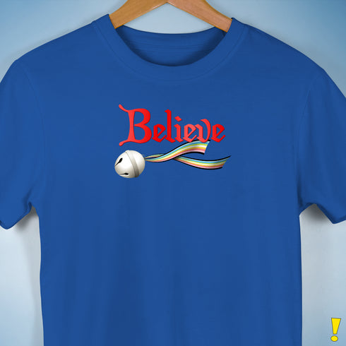 Believe Queer Pride Flag Jingle Bell Premium Unisex T-Shirt - Royal Blue
